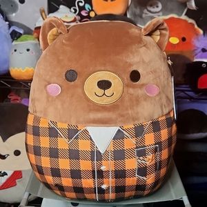 Squishmallows Omar The Bear Flannel Shirt 12"